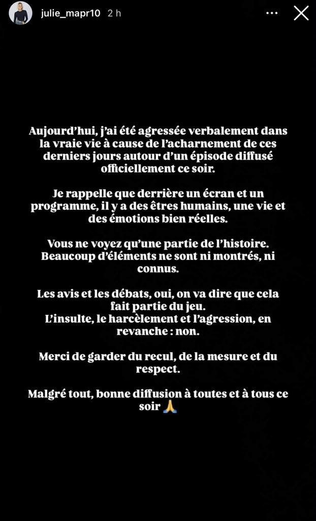 Julie MAPR agression